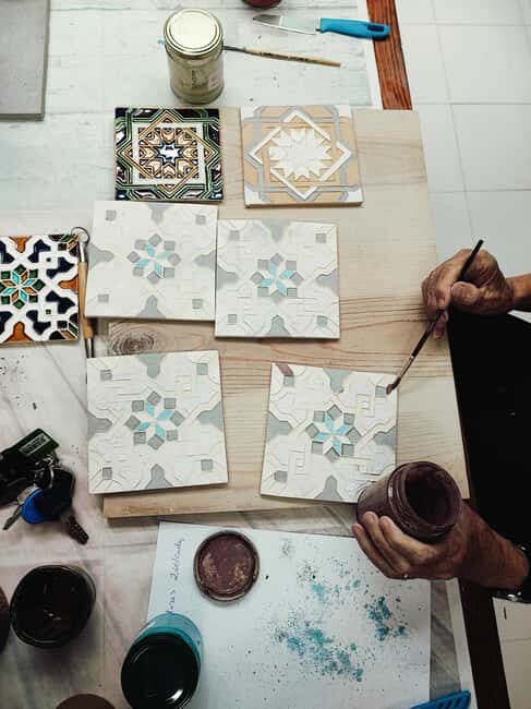 Sintra: Hispanic Moorish Tile Workshop - What you make: clay + mold, then one glazed tile that gets fired