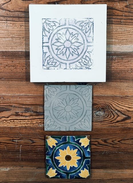 Sintra: Hispanic Moorish Tile Workshop - How the 3pm to 5pm session typically runs in the studio